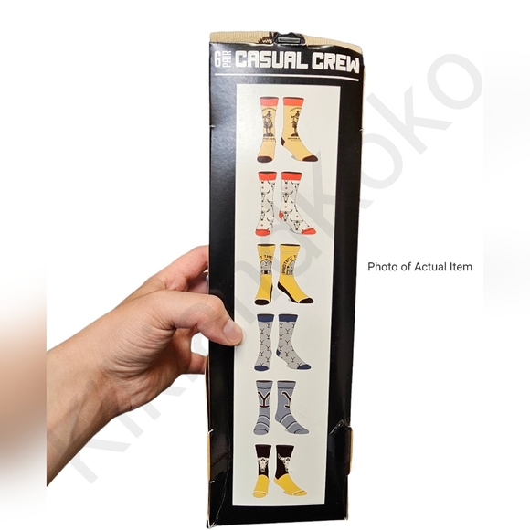 NWT Men's Yellowstone 6-Pack Crew Socks Sizes 8-12 - Picture 2 of 3